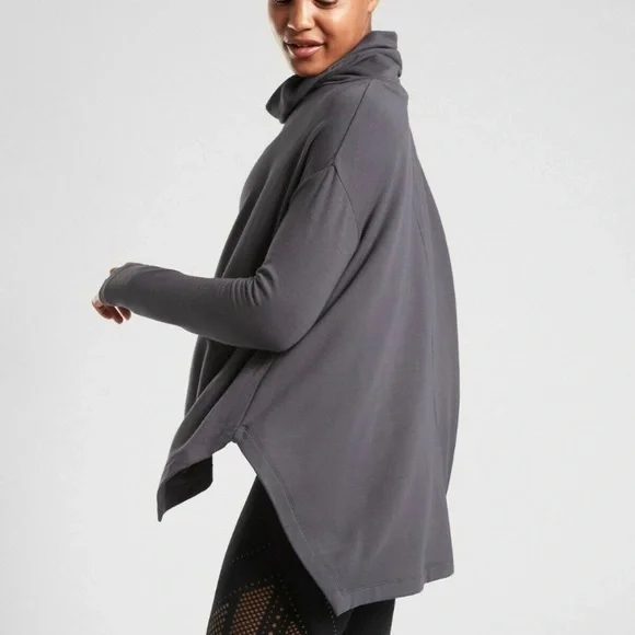 Athleta Ethereal Funnel Neck Pullover Women’s Size M Brushed Fleece Oversized - Picture 2 of 10